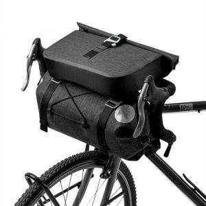 WOTOW Bike Handlebar Bag, Water Resistant Bicycle Basket Front Bag with Touch Screen Phone Holder, Cycling 3L Storage Pouch
