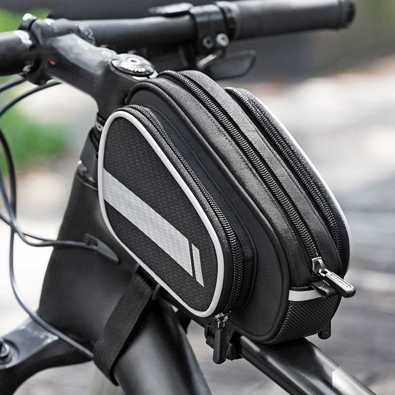 Bike Seat Bag Saddle Bag Bicycle with LED Light Bike Bag Under Seat 3D Shell Bike Storage Bag Waterproof Bike Pouch with Rain Cover