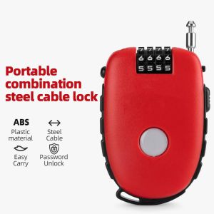 bicycle lock red steel cable lock
