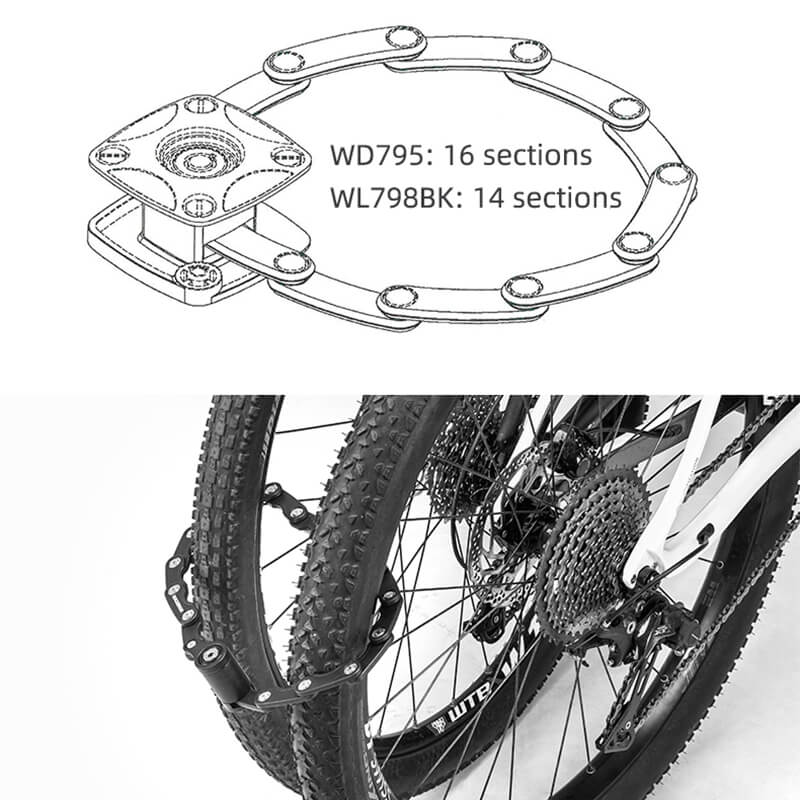 Foldable Bike Lock Anti-Theft Bicycle Security - Bicycle Lock - 1