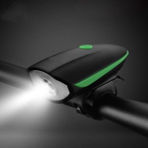Outdoor Alarm Speaker USB Rechargeable LED Front Bicycle Light