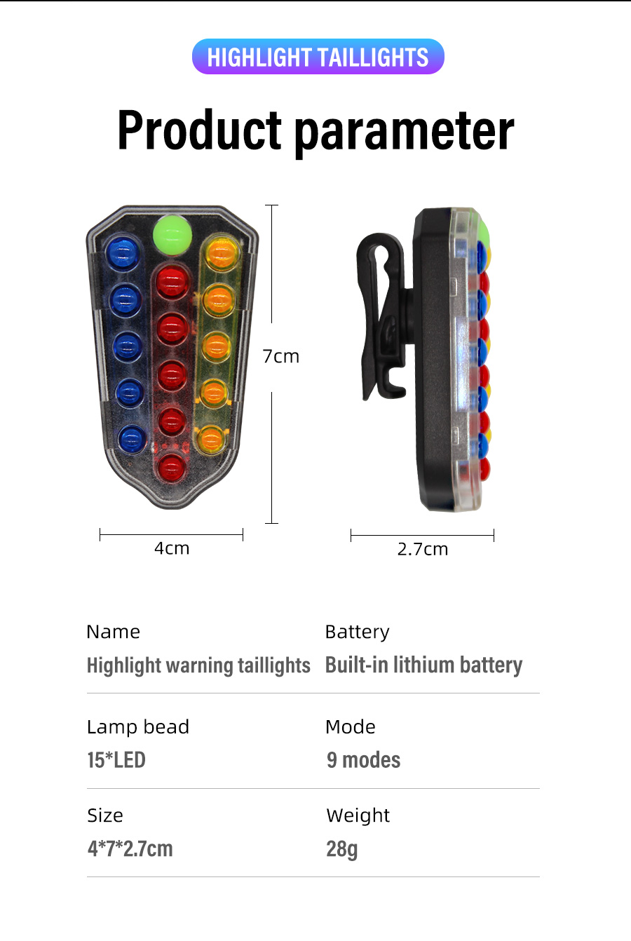 Colorful Multi-mode Mountain Bike Rear Light - Bicycle Light - 1