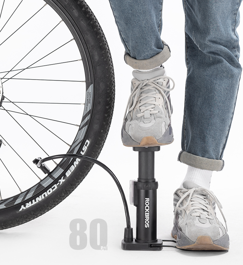 Bicycle Pump Schrader Presta Valve Portable Air Inflator Foot Bike Pump - Bicycle pump - 3