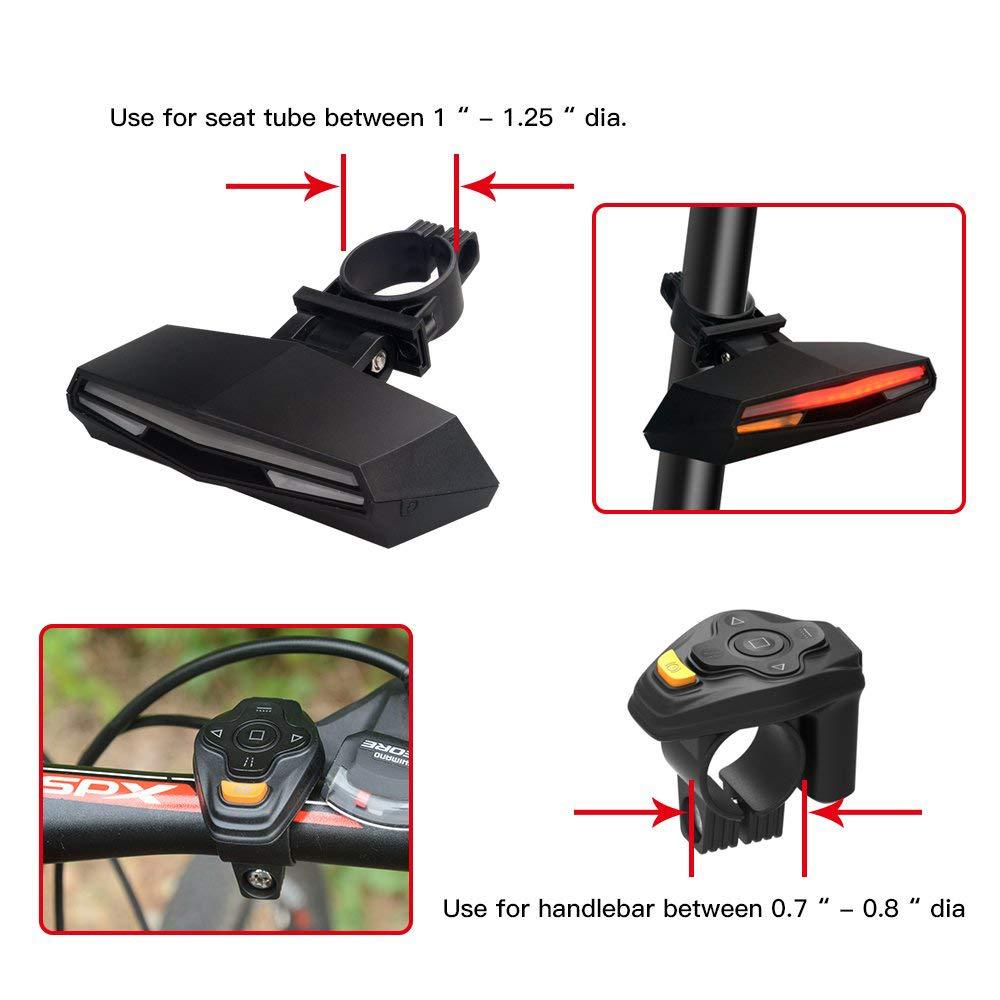 Wireless Bike Smart Remote Turn USB Rechargeable Tail Light Cycling Accessories