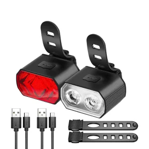 USB Rechargeable Bicycle Front Light Rear Light