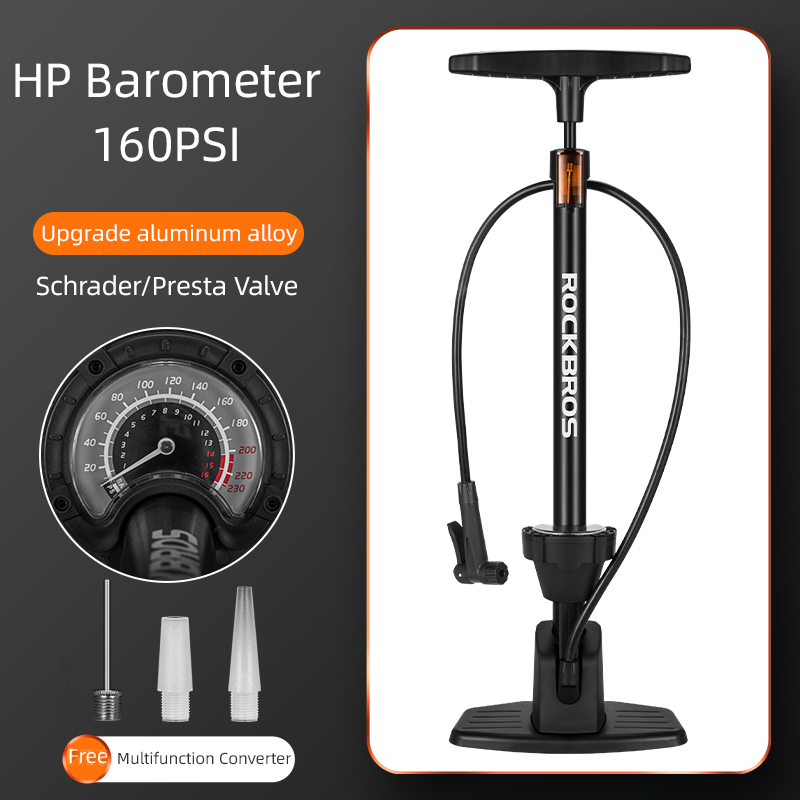160PSI Bicycle Pump High Pressure Labor-saving Portable With Pressure Gauge Inflator