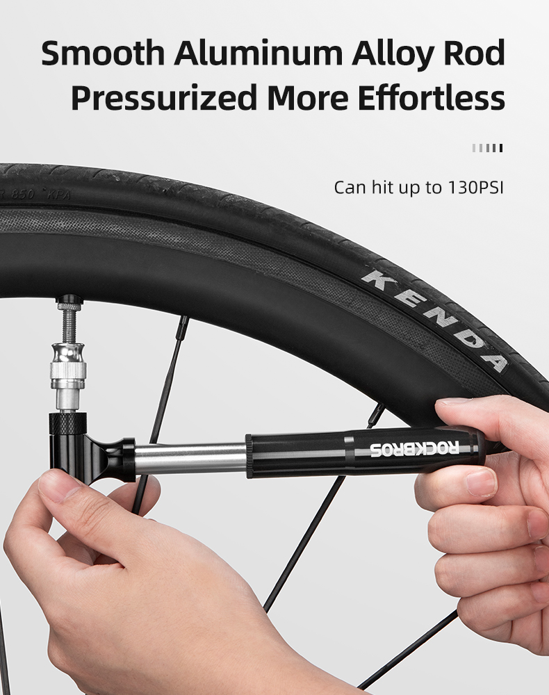 Mini 130PSI Bicycle Pump Aluminum Alloy Wear-resistant Portable Drop-proof Bike Inflator - Bicycle pump - 6