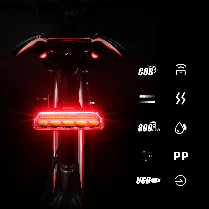 Bicycle Brake Light Turn Signal Remote Control Lamp Bicycle COB LED Powerful Rechargeable Rear Lights Taillight