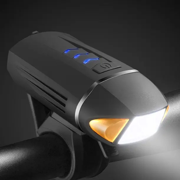 Wireless Remote Bicycle Light Headlight With Loud Horn USB Rechargeable Bike Headlight Bell