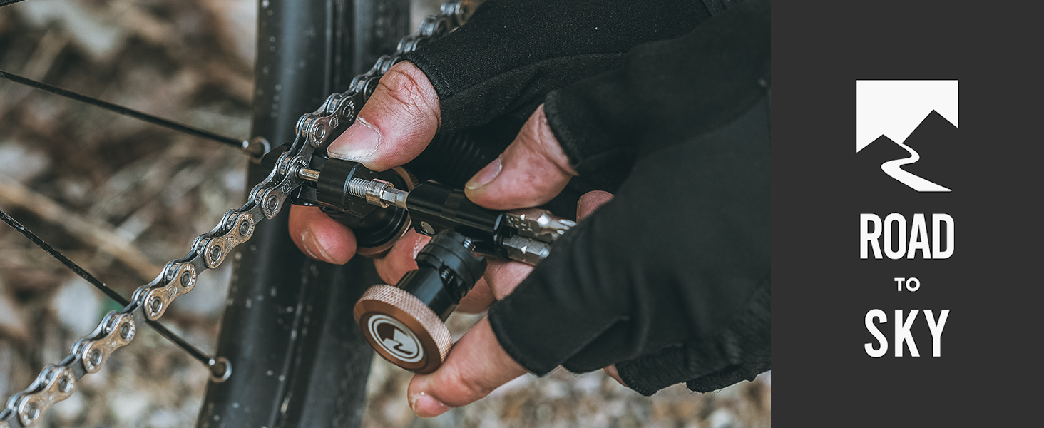 Handlebar End Plugs Bike Multi-tool Repair Tool Set, Includes Chain Tool Pocket Tool Kit for Road/Mountain Bikes - bike grips - 2