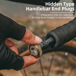 Handlebar End Plugs Bike Multi-tool Repair Tool Set, Includes Chain Tool Pocket Tool Kit for Road/Mountain Bikes