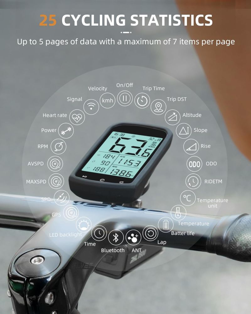 Bike Computer Wireless Cycling Computers ANT+ Bluetooth Bicycle Computer Mini Speedometer Odometer Waterproof