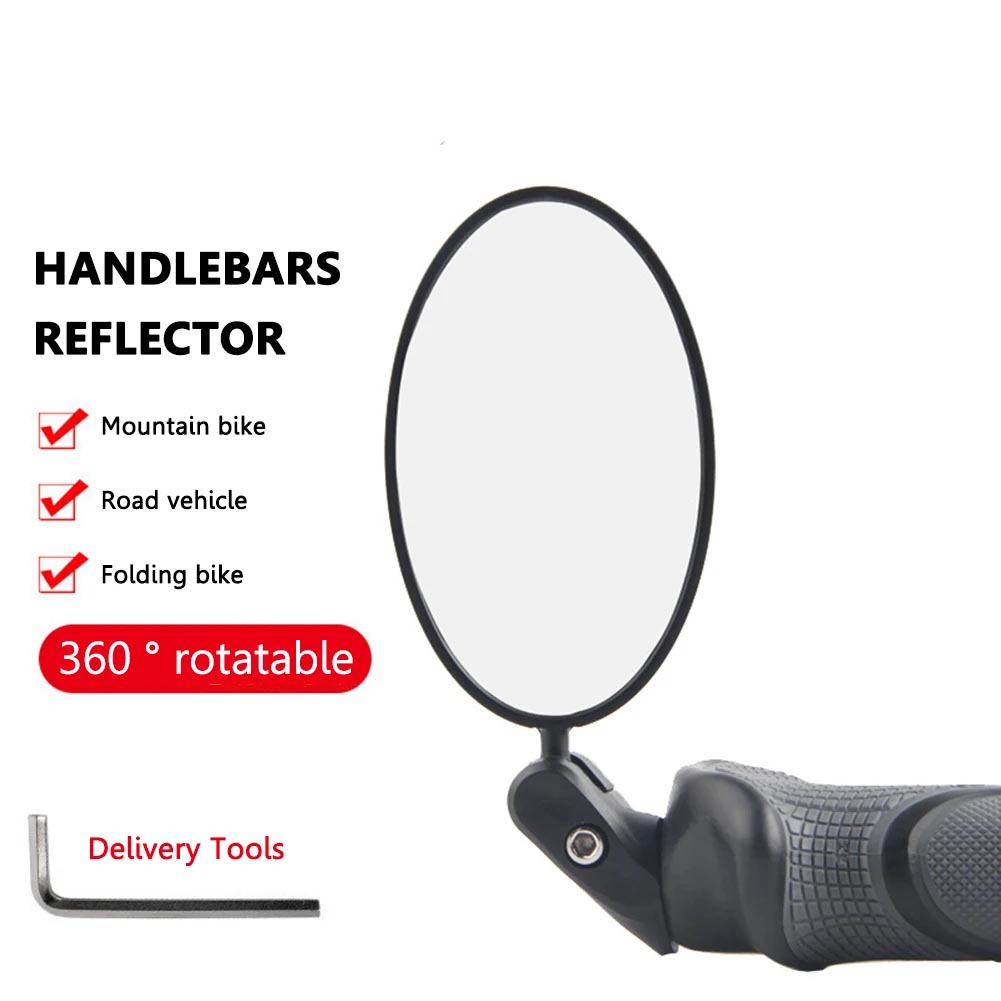 Bicycle Rearview Mirror 360 Degree Adjustable Rotating Cycling Handlebar Rear View MTB Road Bike Convex Mirrors - bicycle rearview mirror - 2