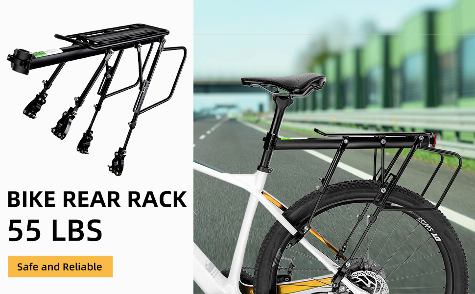 Rear Bike Rack - 55 LBS Load Full Quick Release Aluminum Alloy Bike Cargo Racks ebike bike - Bike Rack - 1