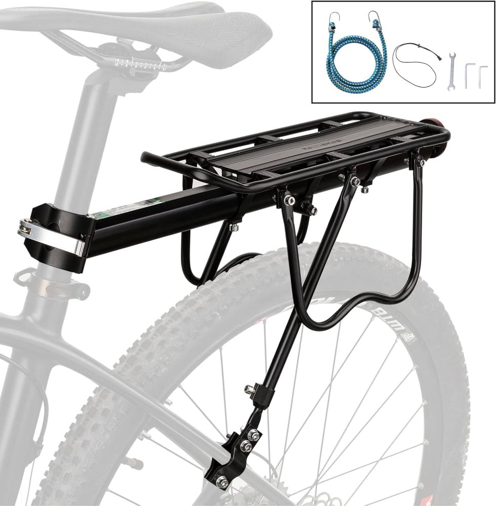 Quick Release Bike Rack for Back of Bike Bike Luggage Cargo Rack Mountain Bike Rack Most 165lbs Capacity