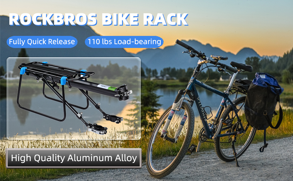 Bike Cargo Rack, Bike Rack for Back of Bike, Aluminum Alloy Mountain Bike Rear Rack - Bike Rack - 1