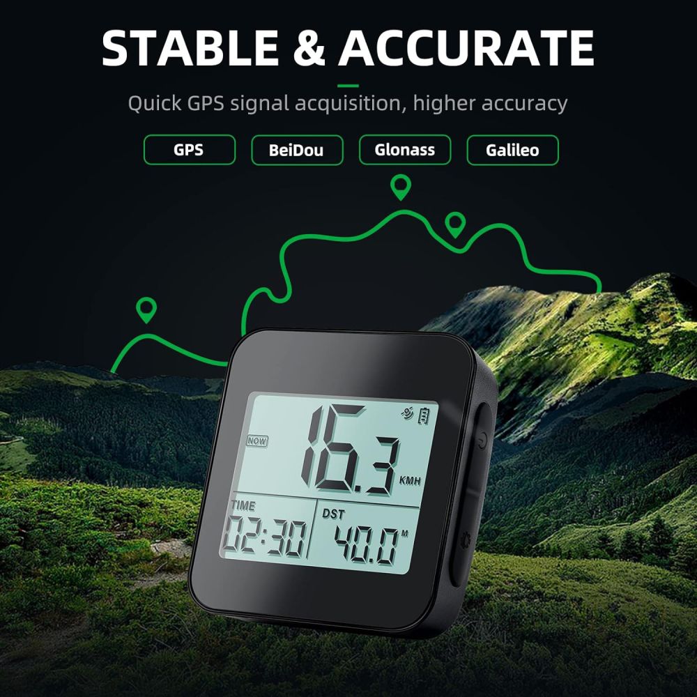 Bike Computer with Mount, Accurate Bike Speedometer Wireless with Automatic Backlight Waterproof