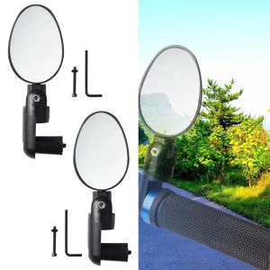 360 Rotate Road Bike Reflective Safety Mirror Cycling Rear View MTB Bike Silicone Handle Rearview Mirror