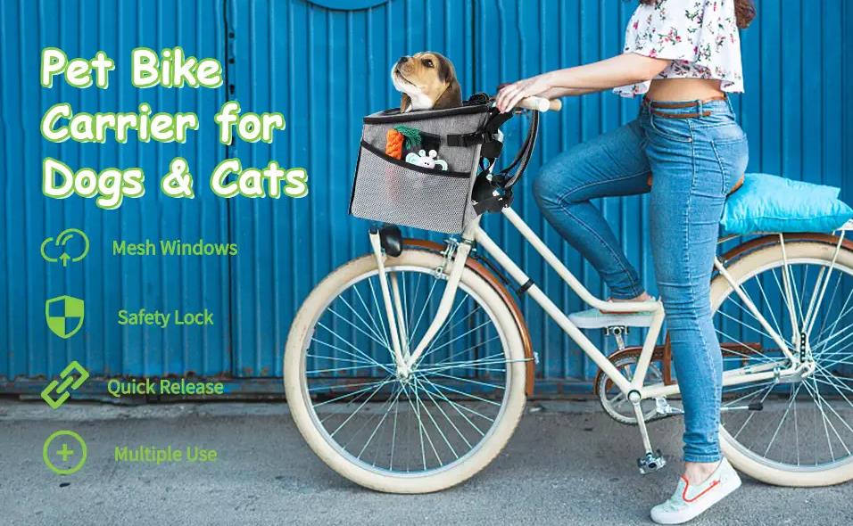 Expandable Soft-Sided Foldable 4 Open Doors Mesh Windows Bicycle Bike Basket Carrier Travel Bag Cat Dog Pet Carrier Backpack - Bicycle bag - 1