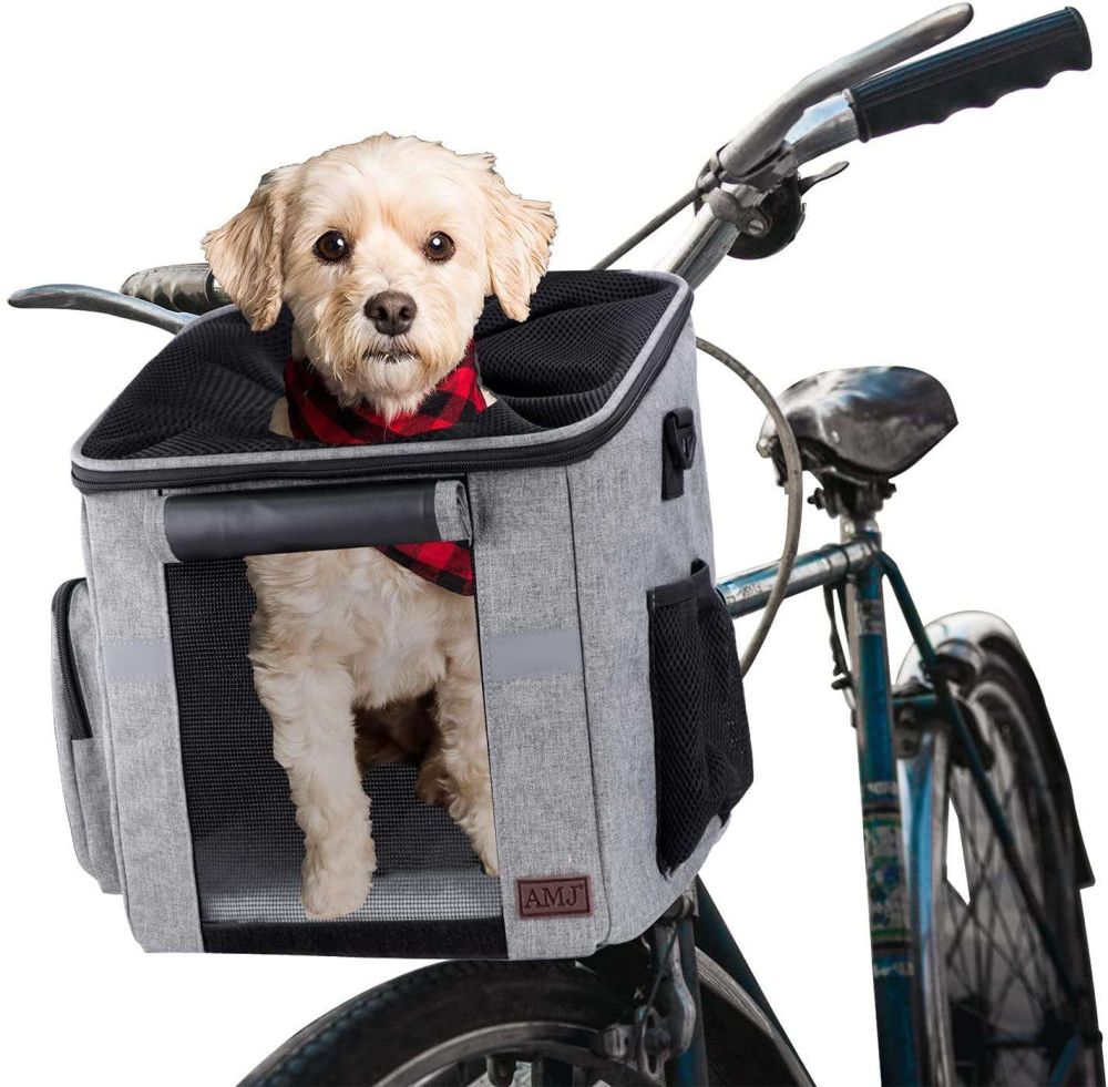 Cat Backpack Carrier Dog Bicycle Basket, Foldable Backpack for Collapsible Bowl and Safety Strap for Travel Outdoor