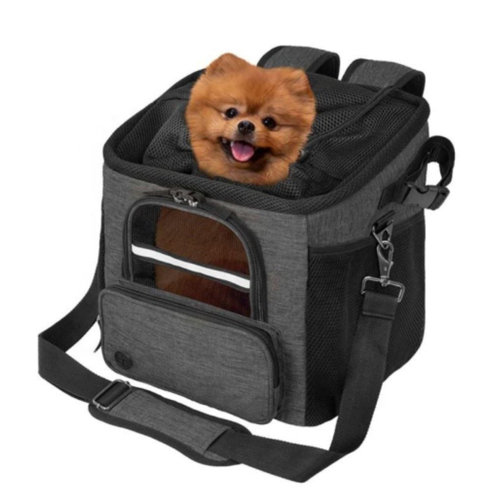 Dog Bike Basket – Bicycle Basket for Pet Ventilated Dog Bike Carrier Backpack, Car Seat for Mesh Window, Soft Sherpa Bed