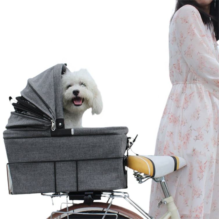 Folding Small Pet Cat Carrier Dog Basket For Bike Bicycle With Removable Rear Seat Dog Basket