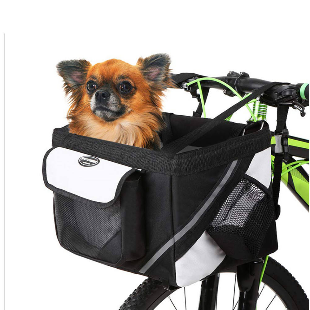 Hot Outdoor Pet Bags Bicycle Dogs Baskets Puppy Cat Car Bike Handlebar Front Basket - Bicycle bag - 1