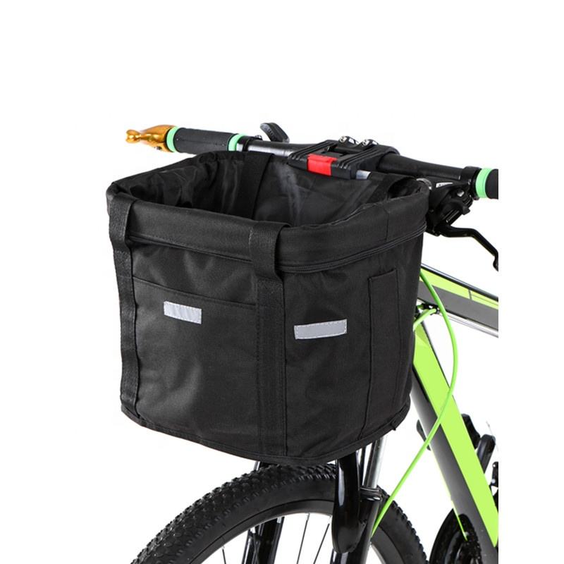 Bicycle Front Basket Removable Waterproof Bike Handlebar Canvas Basket Pet Carrier Frame Bag Bicycle - Bicycle bag - 1