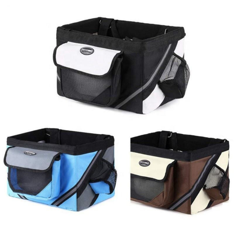 Hot Outdoor Pet Bags Bicycle Dogs Baskets Puppy Cat Car Bike Handlebar Front Basket - Bicycle bag - 2