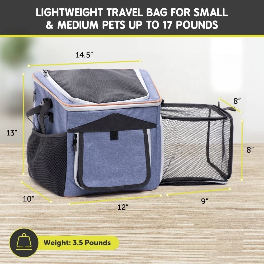 Foldable Dog Bike Basket - Expandable 6 in 1 Soft Pet Carrier Backpack Dog Carrier Shoulder Bag Car Seat Carrier - Bicycle bag - 2