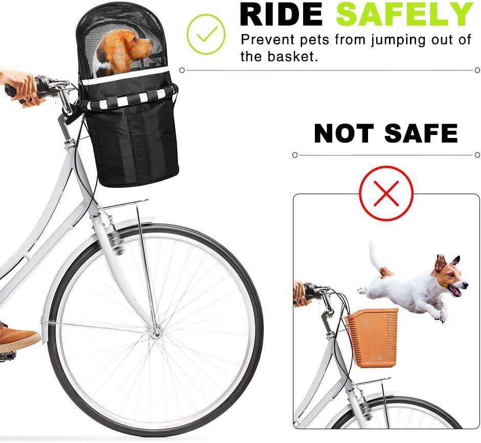 Removable Safe Pet Cover for Bicycle Basket - Bicycle bag - 2
