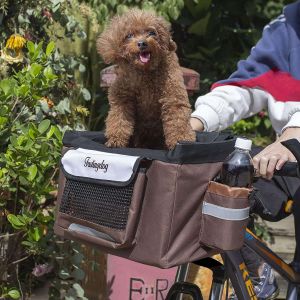 Pet Bike Basket Bag Bicycle Front Carrier Pet Dog Carrier Travel Seat Bag