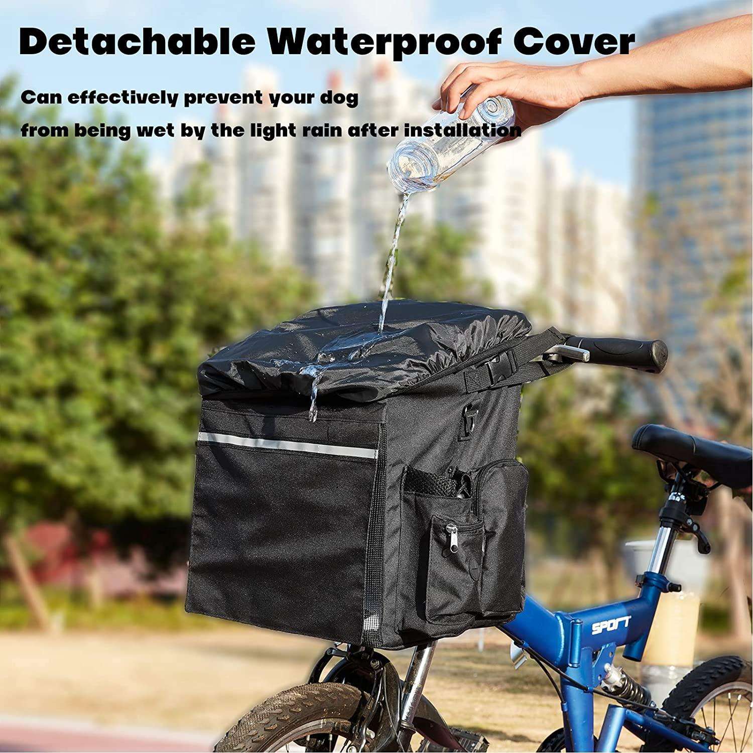 Pet Bicycle Carrier ,Waterproof Dog Bike Basket Bag with Pet Bike - Bicycle bag - 3