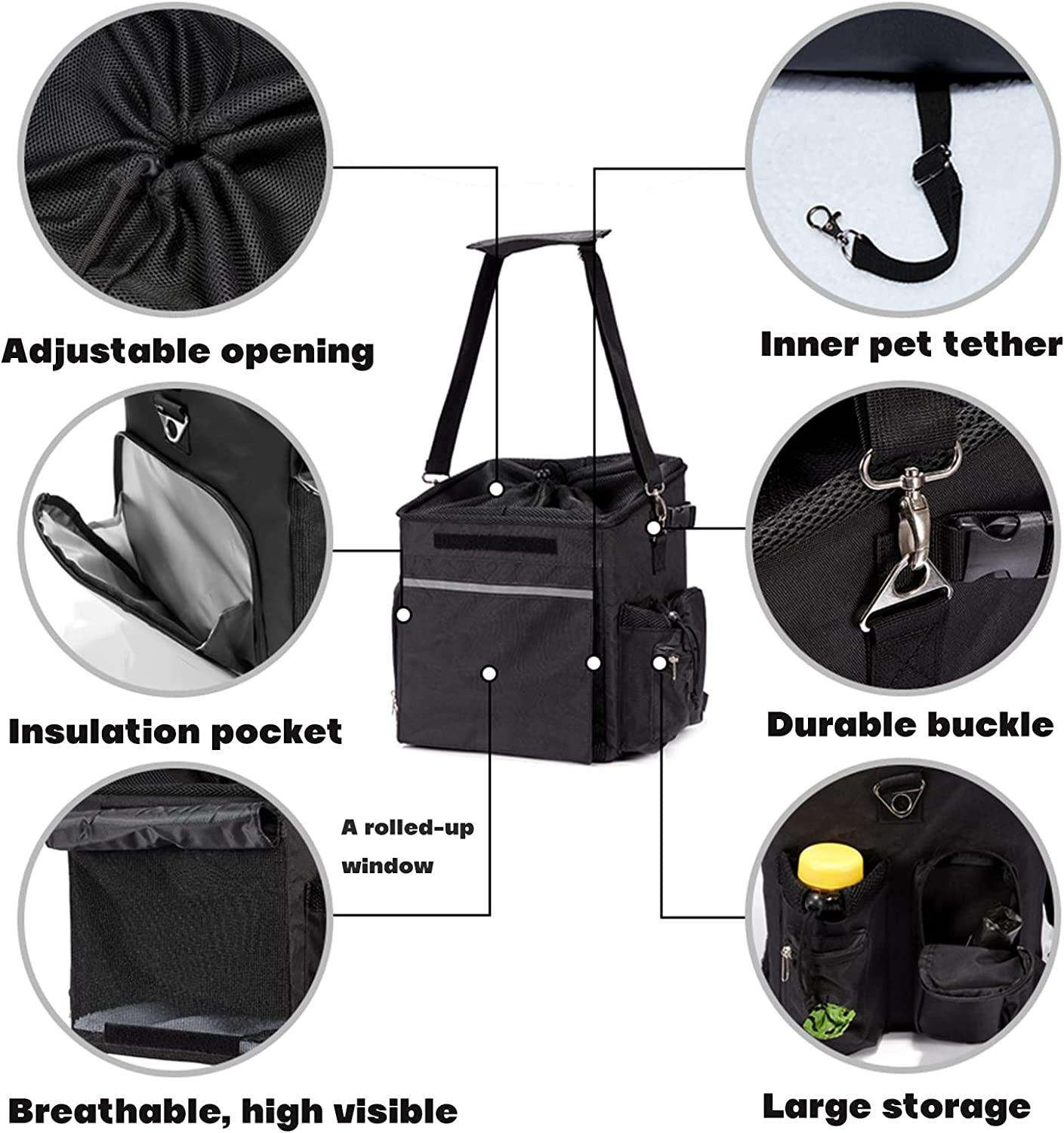 Pet Bicycle Carrier ,Waterproof Dog Bike Basket Bag with Pet Bike - Bicycle bag - 4
