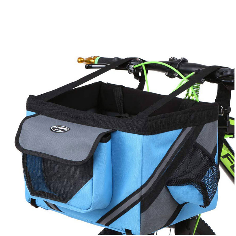 Hot Outdoor Pet Bags Bicycle Dogs Baskets Puppy Cat Car Bike Handlebar Front Basket - Bicycle bag - 4