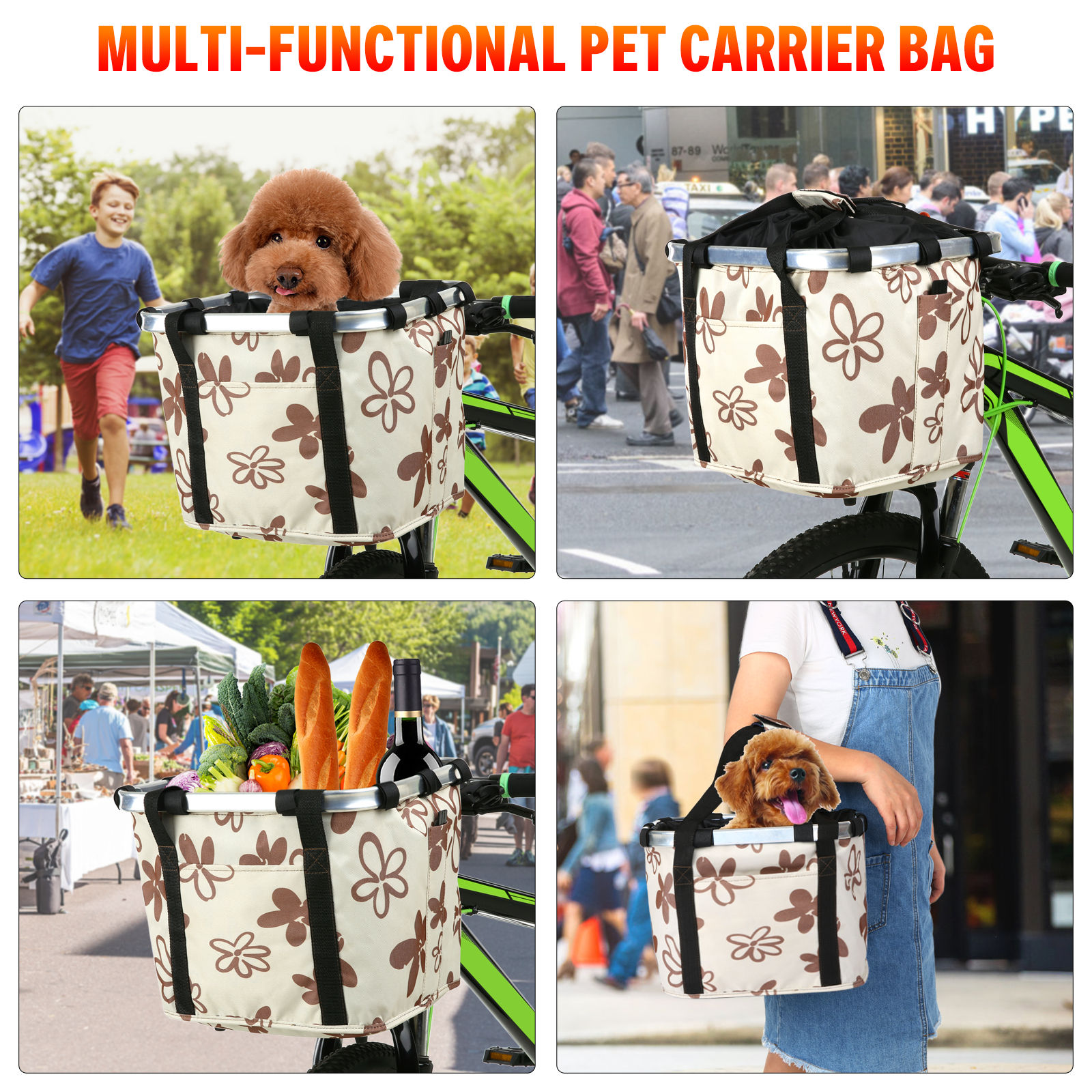 10KG Load Bicycle Basket Pouch Bike Bags Bicycle Front Bag Pet Carrier Cycling - Bicycle bag - 5