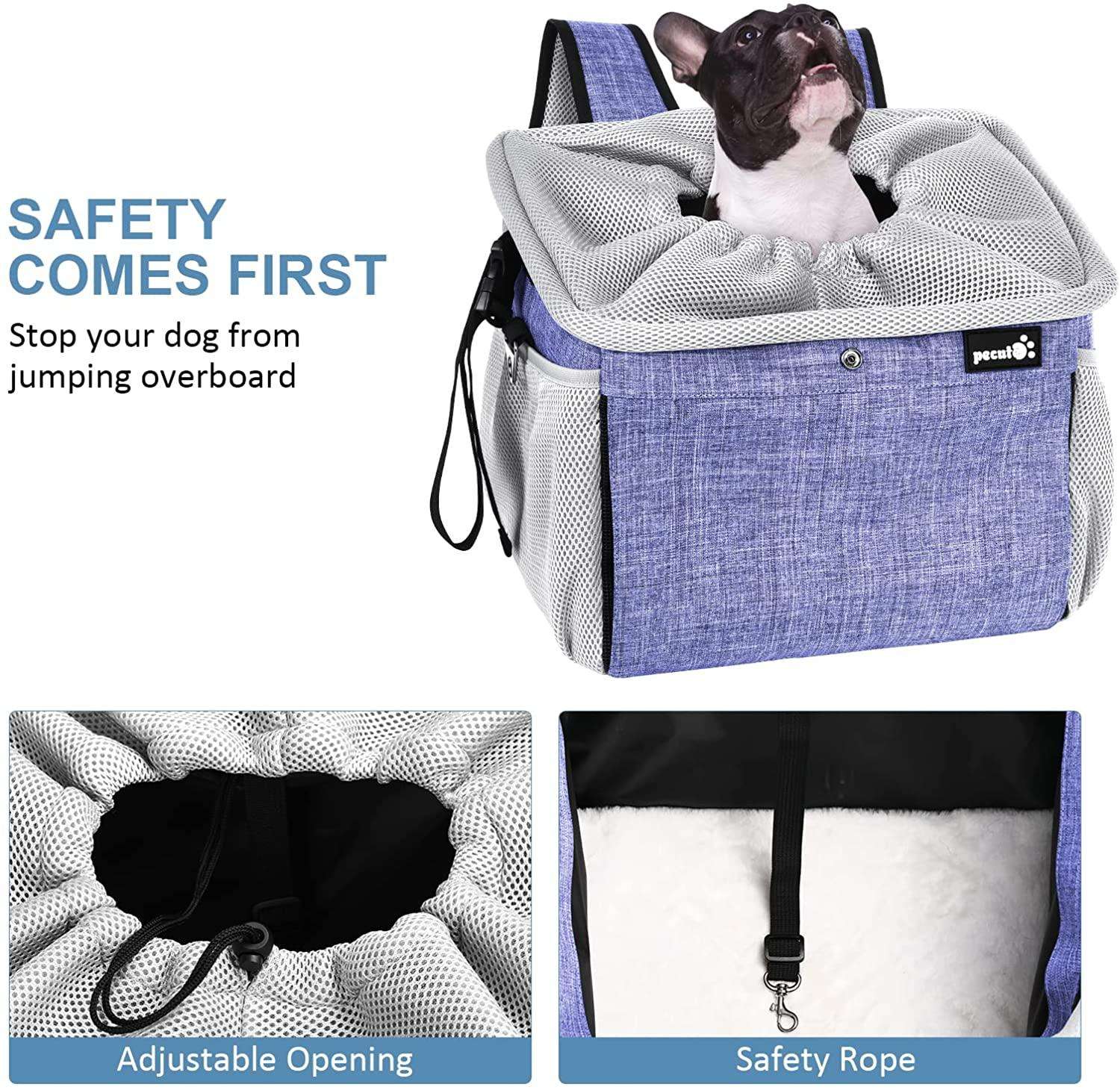 Dog Bike Basket Pet Carrier Bicycle, Car Seat Pet Booster Seat with Portable Breathable Pet Carrier Travel - Bicycle bag - 5
