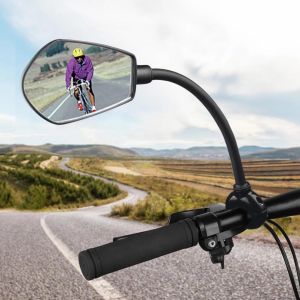 Bicycle Rearview Handlebar Mirrors 360 Degree For Mountain Road Bike Bendable Hose Adjustable Rearview Mirror
