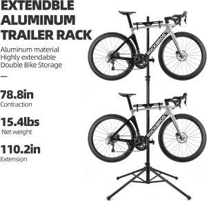2 Bicycle Vertical Trailer Rack Indoor Bike Rack Gravity Wall Vertical Bike Stand Adjustable For Bicycles