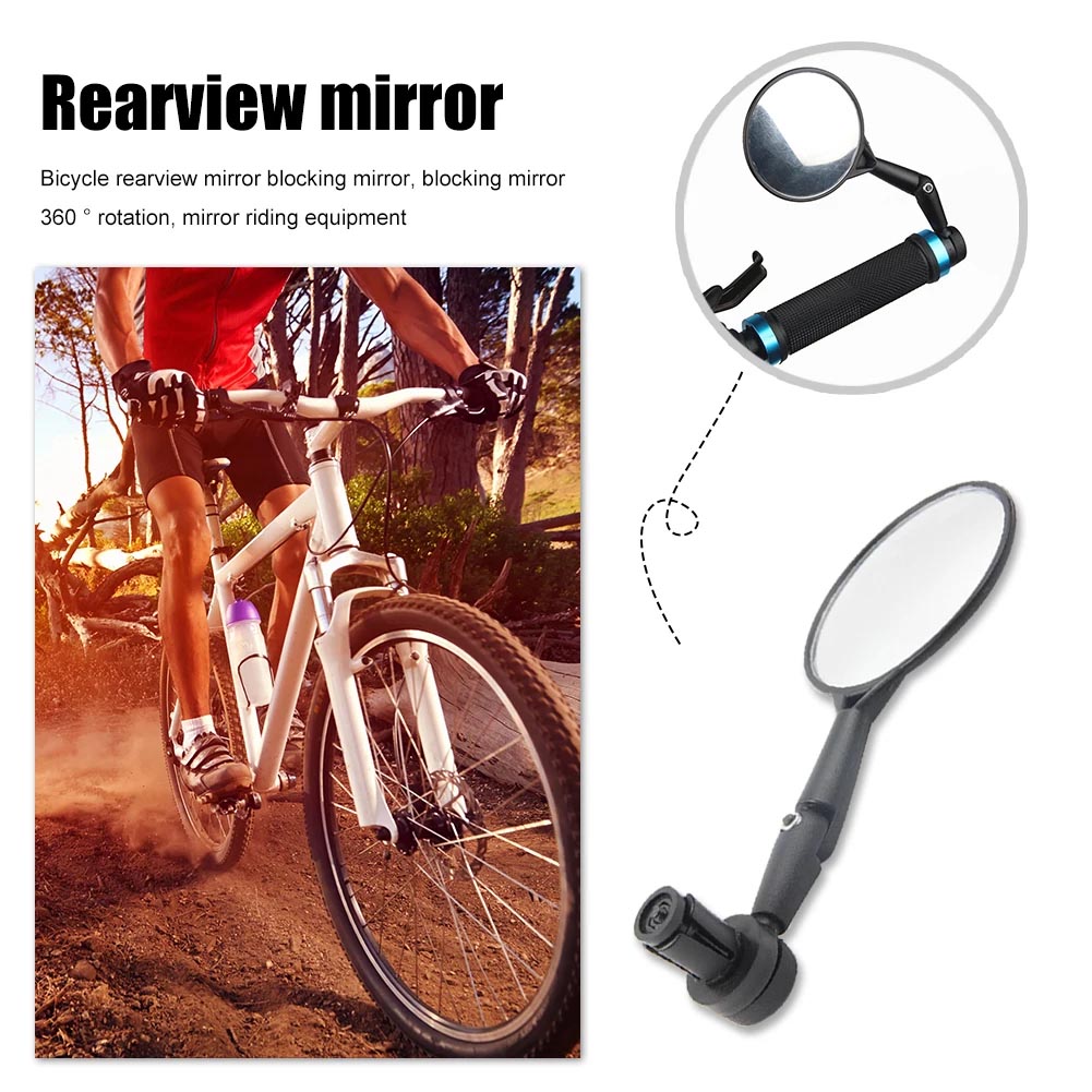 360 Degree Rotate Rearview Mirror for Bicycle Handle Bar - bicycle rearview mirror - 2