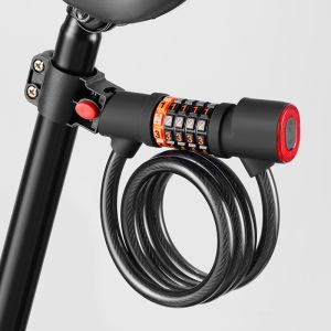 Tail light code steel cable lock for bicycle motorcycle