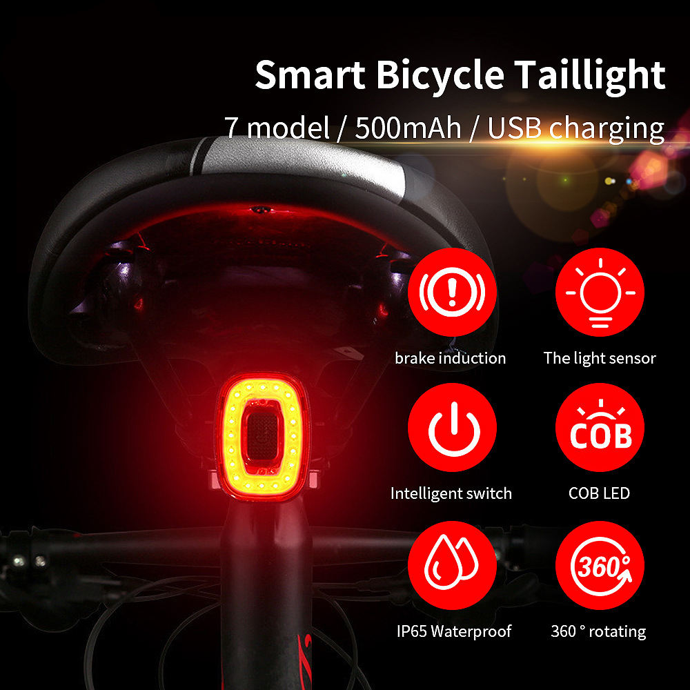 best cheap bike tail lights brake intelligent sensor - Bicycle Light - 1