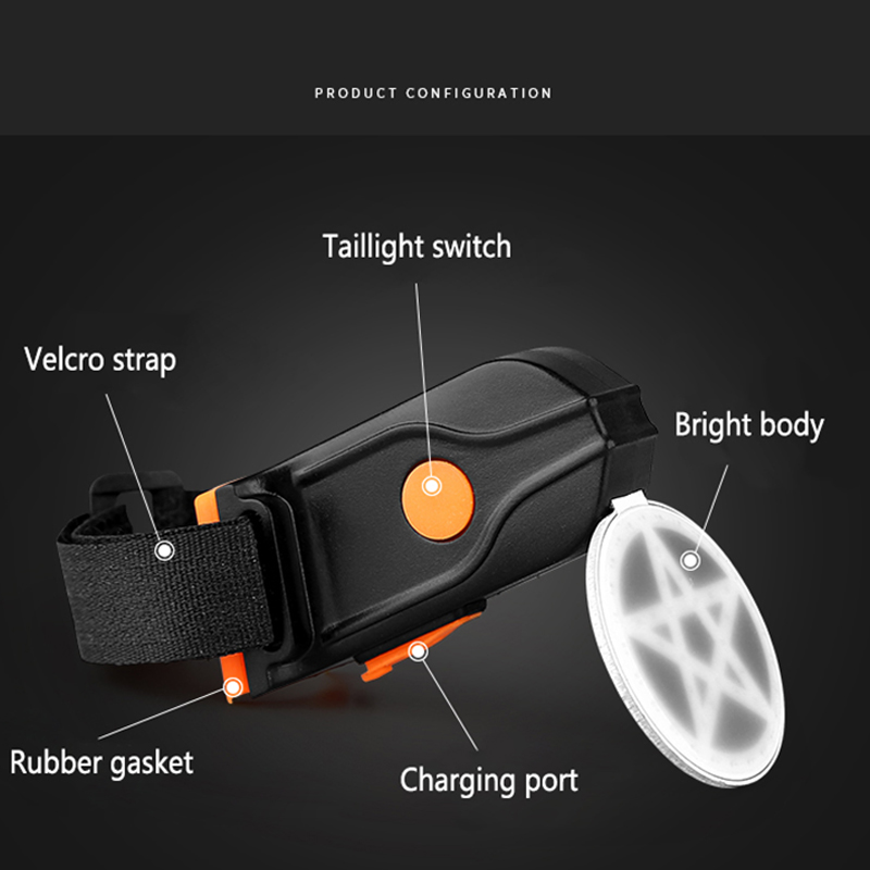 bicycle rear rack light IPx2 waterproof USB charge - Bicycle Light - 1