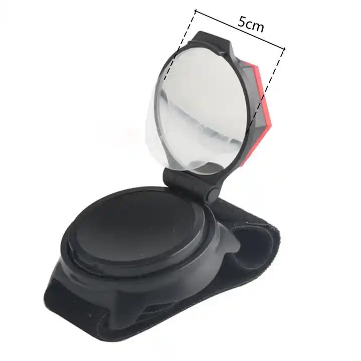 Wrist Compact Adjustable Cycling With Warning Light for Riding Bicycle Bike Rear Mirror - bicycle rearview mirror - 2
