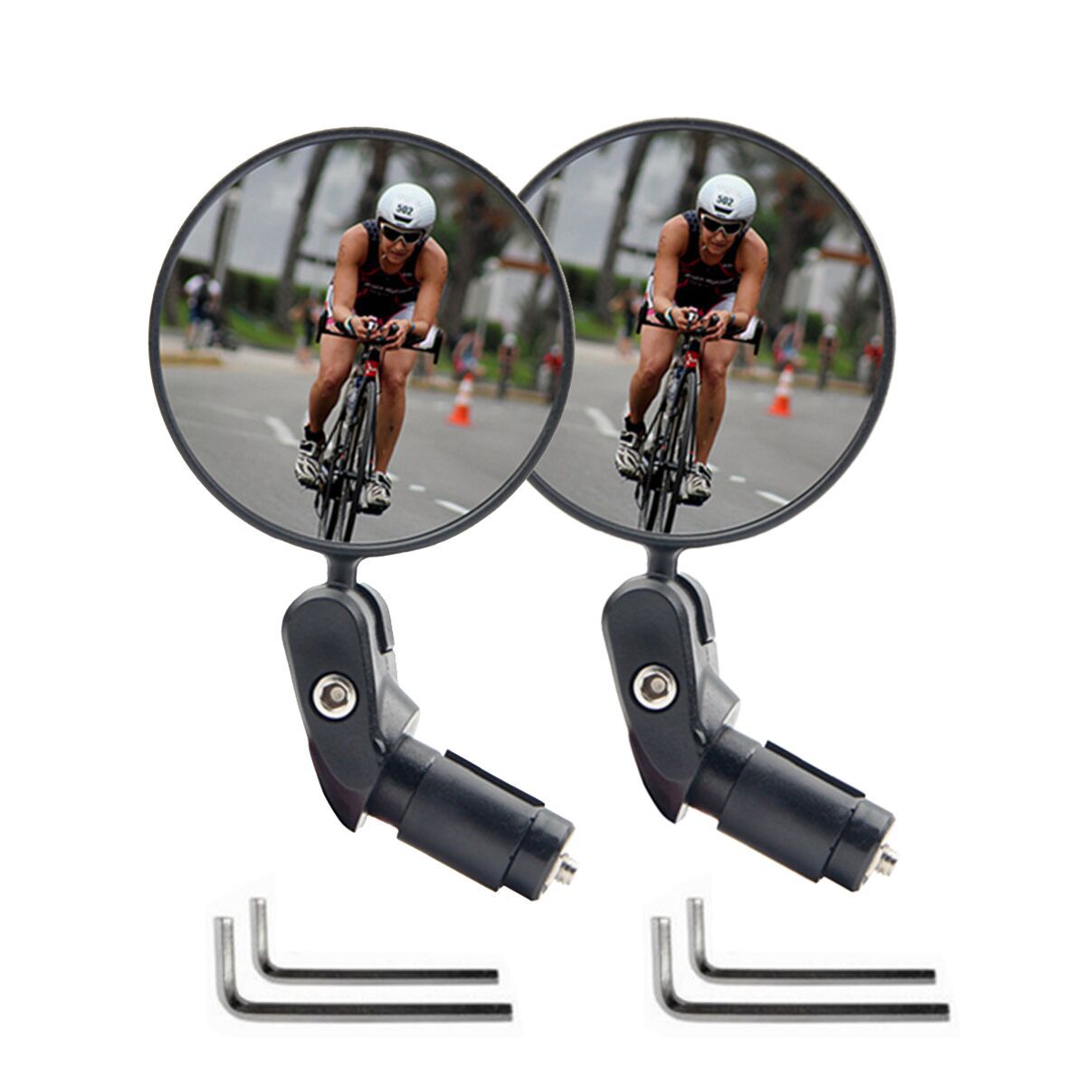 Universal Bicycle Rearview Mirror Adjustable Rotate Wide-Angle Cycling Handlebar Rear View - bicycle rearview mirror - 1