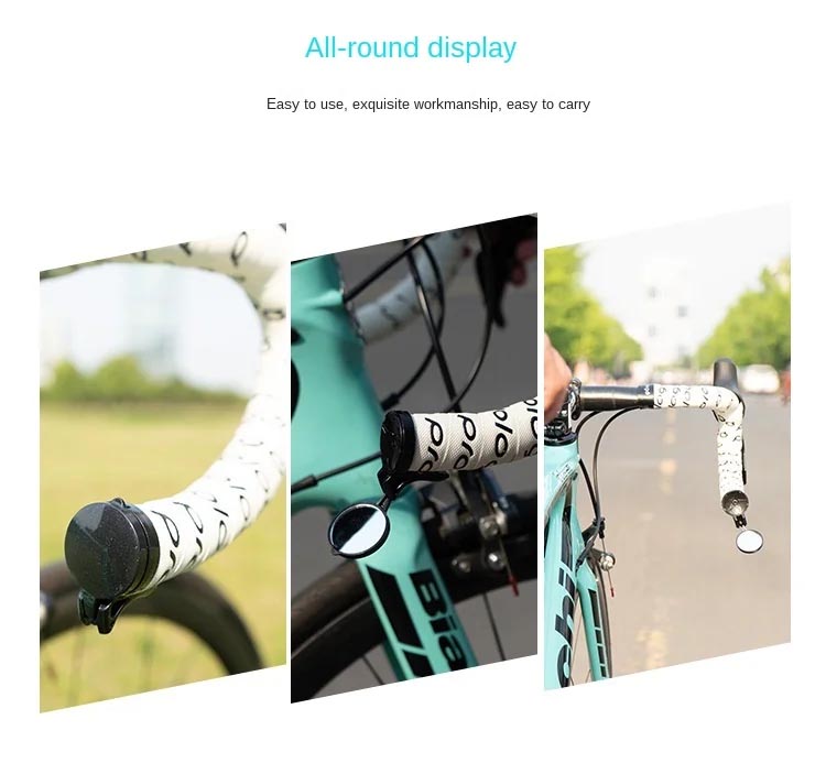 360 Degrees Handlebar Bike Mirror Adjustable Safety Rearview Mirror Light - bicycle rearview mirror - 2
