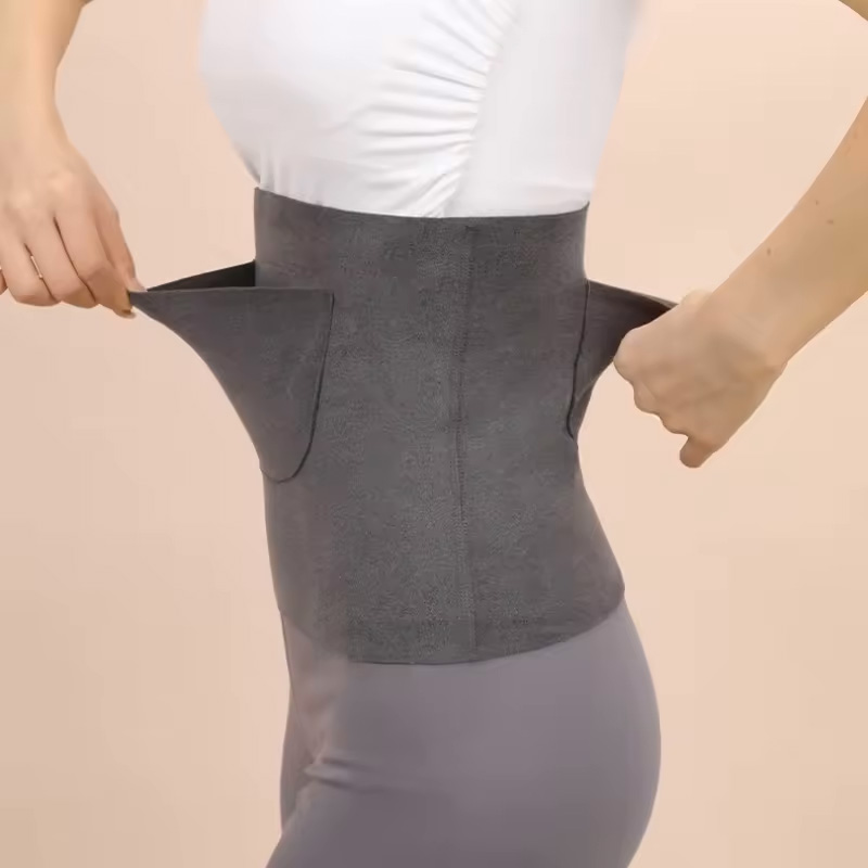 Women's Autumn Winter Waist Support Belt with Double Pockets Protect Stomach and Prevent Catching Cold for Menstruation - Sports Supports - 2