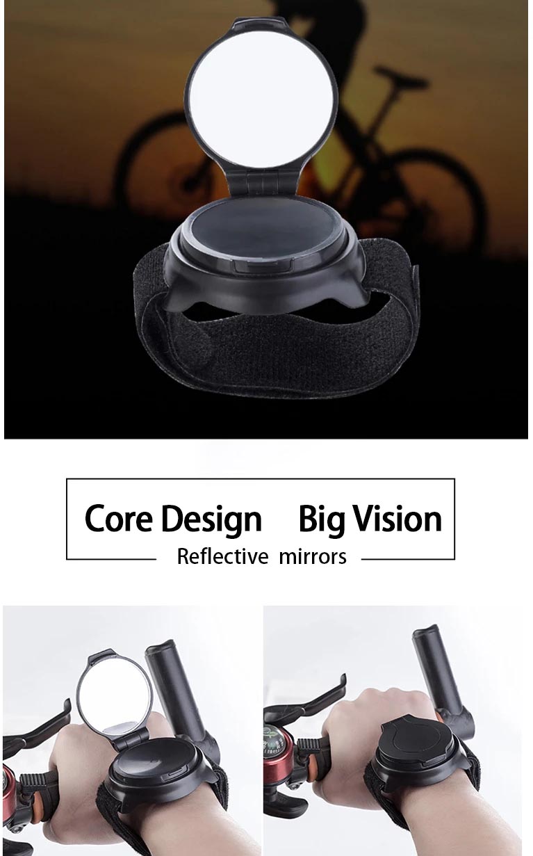 Popular arm mirror rotate 360 degree reflector bicycle wrist mirror bike accessaries - bicycle rearview mirror - 1
