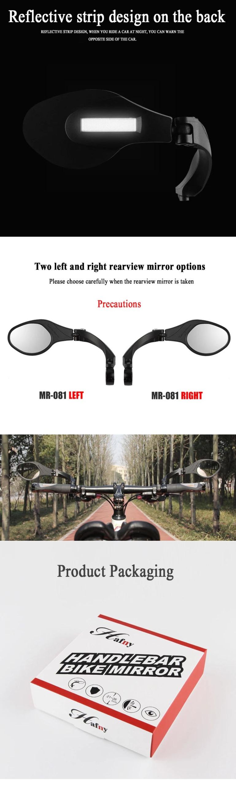 mountain bike mirror stainless steel lens foldable convex mirror bicycle parts accessories - bicycle rearview mirror - 1